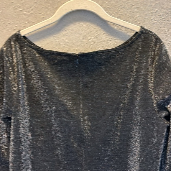 Lands' End Metallic Shimmer Black Dress Fall Winter Party Cocktail Women’s Sz 12 - Picture 6 of 10